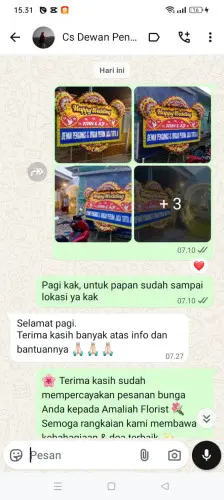 Testimonial Papan Bunga Pernikahan ijen nirwana