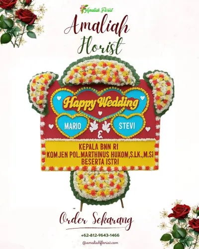 Karangan Papan Bunga Pernikahan ijen nirwana